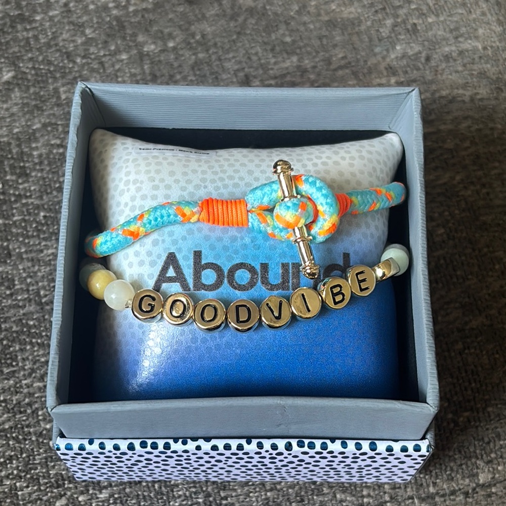 Abound Blue and Orange Semi Precious stones Bracelet with Playful Design